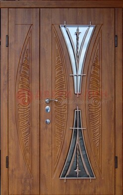 Входная классическая дверь с терморазрывом и коричневым МДФ ДВТ-76 в Старой Купавне