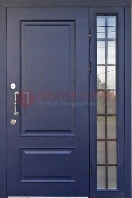 Синяя дверь с виноритом и стеклянными вставками  ДВТ-79 в Старой Купавне