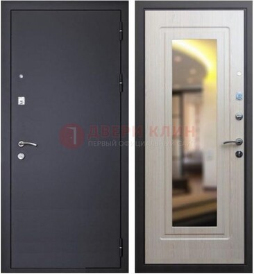Черная металлическая дверь с зеркалом ДЗ-26 в Старой Купавне