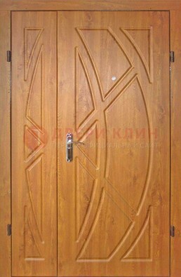 Полуторная металлическая дверь с МДФ золотой дуб ПЛ-17 в Старой Купавне