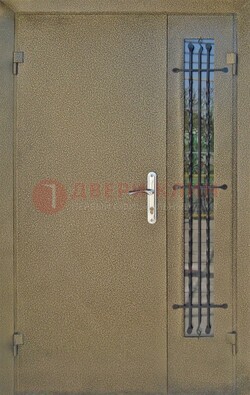Тамбурная дверь Порошок со стеклом и ковкой ПЛ-20 в Старой Купавне